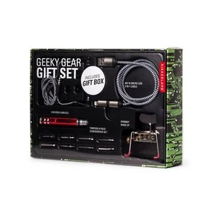 Caja de Engranajes Regalo Auriculares Cable USB Destornillador Gadget Geek Hágalo Usted Mismo Set Idea Kikkerland - Imagen 1 de 3