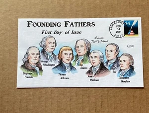 US Collins FDC Hand Painted #4496 Patriotic Quill & Inkwell 2011 - Picture 1 of 3