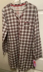 HANES Women's Ultimate Plaid Long Sleeve Night Gown XL NWT - Picture 1 of 2