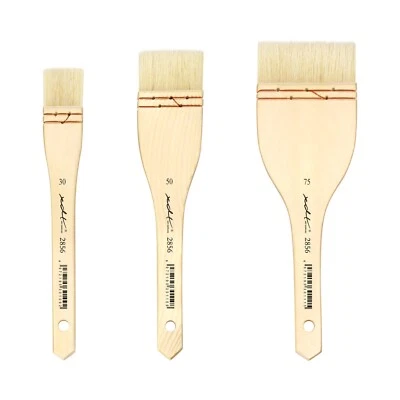 XDT#2856 Hake Artist Paint Brush Art Brushes 3 Pc Hog Bristle 1.18in+2in+2.95in - image 1 of 4