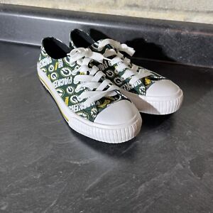 GREEN BAY PACKERS Green/White FOCO NFL "Low Top Sneakers" (Women's Size 8)
