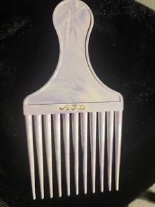 Vintage Ace Marke Afro Haar Pick Kamm lila marmoriert Kunststoff USA 5" Old School - Bild 1 von 2
