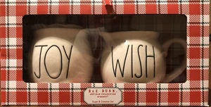 NEW 2020 Rae Dunn By Magenta JOY & WISH Sugar Creamer Boxed Set Christmas HTF - Picture 1 of 2