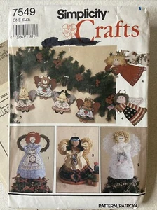 Simplicity Craft ANGEL ORNAMENTS & TREE TOPPER Christmas Pattern #7549 - Picture 1 of 3