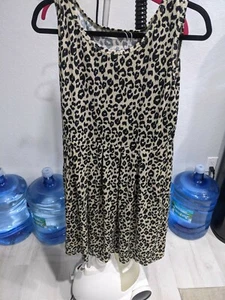 Vestido de leopardo sin mangas sin marca con bolsillos talla XL NUEVO SIN ETIQUETAS - Imagen 1 de 7