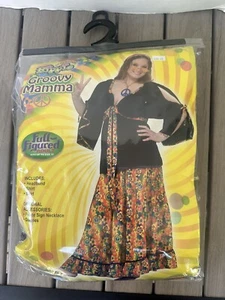Groovy Mama 1970s Hippie Hippy Flower Power Retro Peace Halloween  Plus NEW - Picture 1 of 4
