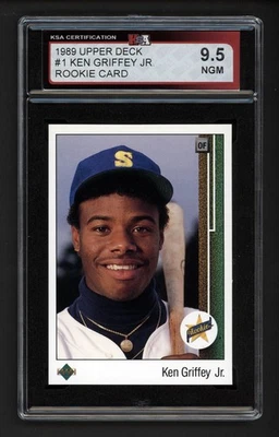 Ken Griffey Jr. 1989 cubierta superior #1 TARJETA DE NOVATO KSA 9,5 CASI GEMA COMO NUEVA Foto 1 de 2