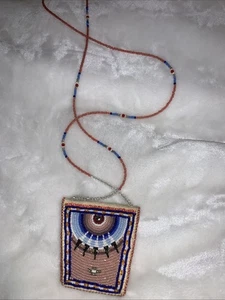 Antique Native American Beaded Necklace Pouch - Picture 1 of 11