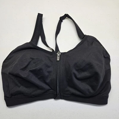Victoria Sport Women Sports Bra 34DD Black Wireless Strap Adjustable Front Close - Image 1 of 4
