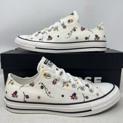 Converse Chuck Taylor All Star Embroidered Floral Low White Women's Shoes Casual - Image 1 of 4