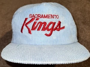 VINTAGE Sports Specialties Sacramento Kings Cord Script Snapback Trucker Zip Cap - Picture 1 of 4