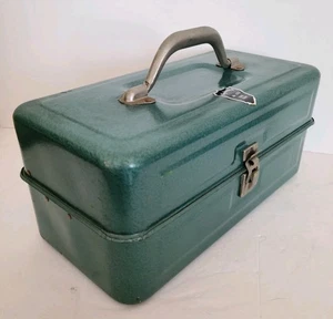 Vintage MY BUDDY No. 1352 Metal Tackle Box 2 Tray 2 Tier EXCELLENT - Picture 1 of 14