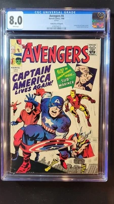 Avengers #4  CGC 8.0  Golden record reprint  1966  🔥 WHITE PAGES 🔥 - Image 1 of 3