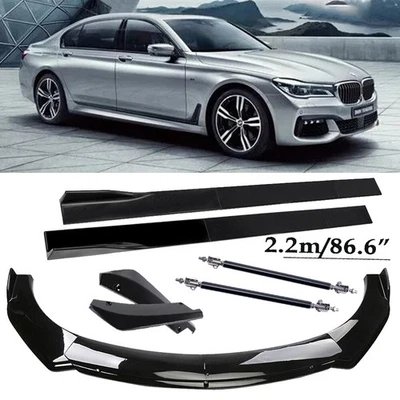 Front Bumper Lip Spoiler Rear Lip Gloss Black For BMW 740i 750i Series Body Kit Foto 1 de 4
