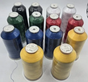 POLYESTER MACHINE EMBROIDERY THREAD | HUGE 5000M  CONES Lot of 14 Various colors - Picture 1 of 7