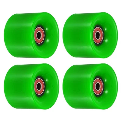 4 Stück 60mm Longboard Rollen mit Lager ABEC-9 Skateboard Rad 80A Rot Grün - Bild 1 von 4