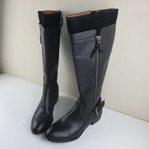 Comfortiva Corozal schwarze kniehohe Lederstiefel mit durchgehendem Reißverschluss Damengröße 7,5 M - Bild 1 von 13