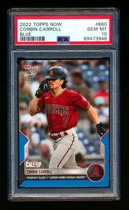 2022 Topps Now 860 Corbin Carroll RC Blue 1st Career HR Rookie XRC #12/49 PSA 10 - Bild 1 von 2