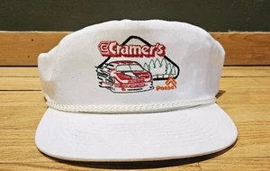Vintage Cramer's Pease Racing Cap White Hate & Embroidery - Picture 1 of 5