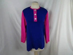 Vintage 90s M.X.I. Women 100% Silk Blouse Top Size 10 - Picture 1 of 8
