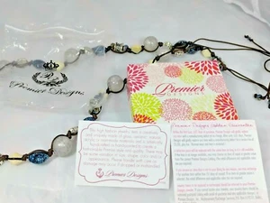 Antiqued Silver Plated Glass Acrylic NECKLACE Premier Designs CHAMBRAY 20469 - Picture 1 of 8