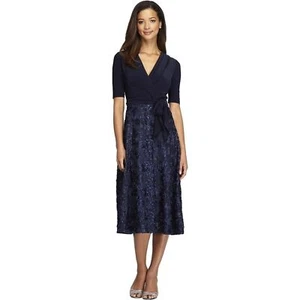 NWT Alex Evenings Embellished Surplice Cocktail Dress - size 8 - Picture 1 of 8