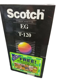 Versiegelt mit Bonus! 1 (eine) Scotch EG T-120 Standard Leer VHS Kassetten Tonband 1989 - Bild 1 von 8