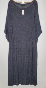 Banana Republic Womens Dark Gray Marled Knit Dress Size XXL Tall Boatneck Midi - Picture 1 of 12