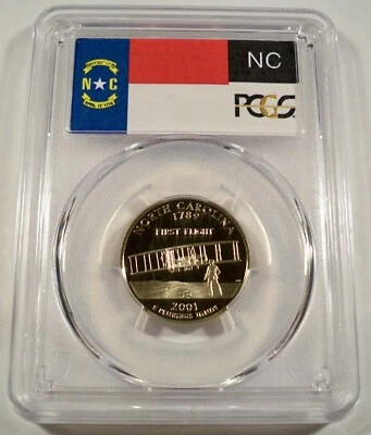 2001-S 25c CLAD PCGS PR70DCAM NORTH CAROLINA QUARTER PROOF DEEP CAMEO PR 70 DC - Image 1 of 3