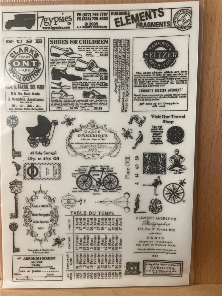 FRAGMENTOS DE ELEMENTOS vintage ciganos borrachas Rub-ons frete grátis EUA - Imagem 1 de 1