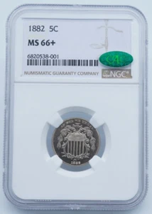 1882 Shield 5c Nickel NGC MS66+ CAC - C963 - .705 - Picture 1 of 4