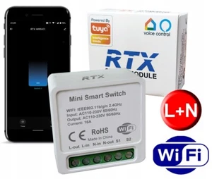 Licht-Relais-Modul Beleuchtungssteuerung 1-kreiss WiFi TUYA Smart RTX Eco - Bild 1 von 10