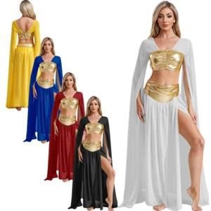 Women Outfit Carnival Dess Cosplay Costume Godness Set Stage Color Block Sexy - Picture 1 of 78