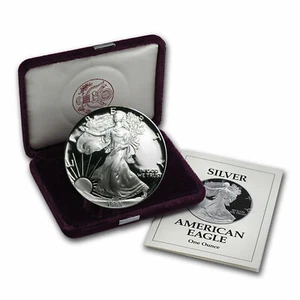 1993-P SILVER AMERICAN EAGLE PROOF SILVER DOLLAR - BOX AND COA INCLUDED - Picture 1 of 4
