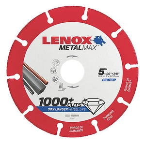 LENOX 1972922 5" x 7/8" Arbor MetalMax Diamond Edge Metal Cutoff Wheel - Picture 1 of 4
