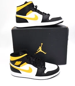 NEW AIR JORDAN 1 MID MEN'S SHOES SIZE 12 POLLEN BLACK SNEAKERS 554724 177 - Picture 1 of 6