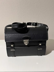 VTG Large MARSAND Black CAMERA BAG CASE With Shoulder Strap Orange velvet - Picture 1 of 18