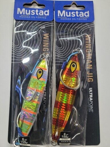 Saltwater fishing 5 pack 6/0 31022 Mustad UV Glow Tube hooks Striper jig  lure, yabai colecionáveis 