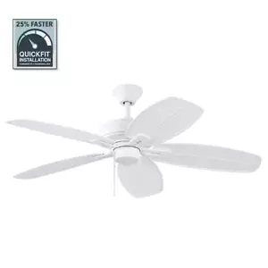 Cartrella 52 in. Indoor/Outdoor Matte White Ceiling Fan with Pull Chains (OB) - Picture 1 of 7