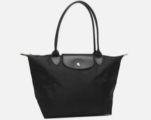 Longchamp Le Pliage Green Canvas Large Tote Bag Black - Picture 1 of 5