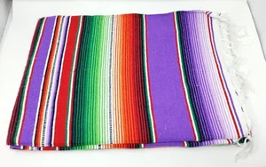 CHEAP purple mexican blanket saltillo sarape falsa blanket - Picture 1 of 2