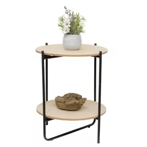 Willow & Silk 48cm Round 2-Tier Home/Office Side/Coffee Table/Furniture/Decor - Picture 1 of 6