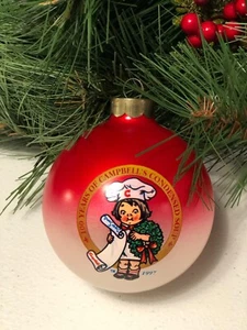 vtg Campbell's ANNIVERSARY Edition 1997 Christmas Ombre Ornament Girl CHEF 3" - Picture 1 of 10