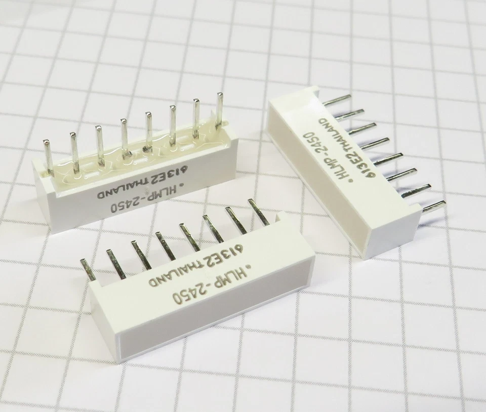 5 Stück HLMP-2450 LED Light Bar Yellow 25mA 38mcd 585nm, Hewlett Packard - Bild 1 von 1