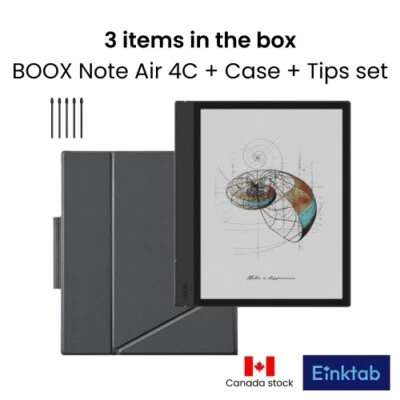 BOOX Note Air 4 C | 10.3" ink Tablet (Cover Case+Pen tips Bundle ) 64G in Canada - Image 1 of 4