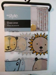Cortina de ducha de baño novedad para niños perros gatos animales de granja y más Peva 70 x 72 pulgadas - Imagen 1 de 4