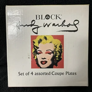 Block China Andy Warhol POP ART Marilyn Monroe Set Of Coupe Plates NEW UNUSED - Picture 1 of 5