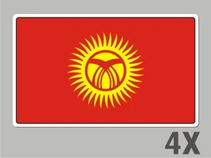 4 Kyrgyzstan stickers flag decal bumper car bike laptop .. emblem vinyl FL035 - Imagen 1 de 1