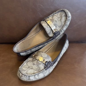 Coach Olive Loafer Signature Embossed Canvas Flat 1 M Black-BARK/CHESTNUT - Bild 1 von 21