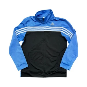 Adidas Chaqueta Juvenil Grande Azul Negro Cremallera Camiseta Deportiva Poliéster - Imagen 1 de 6